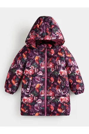 Mothercare Girls Floral Print Fleece Lined Padded Jacket