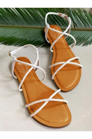 Shoetopia Girls Open Toe Flats With Backstrap