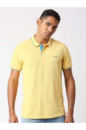 Pepe Jeans Men Pure Cotton Polo Collar Regular Fit T-shirt