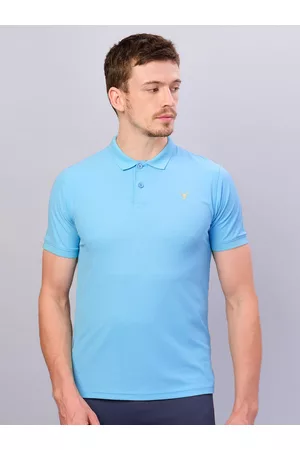 TECHNOSPORT Men Active Slim Fit Polo T-shirt