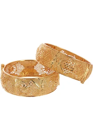 The Pari Set Of 2 Gold-Plated Filigree Design Bangles