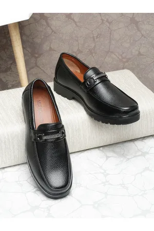 MUTAQINOTI Men Textured Lightweight Horsebit Loafers