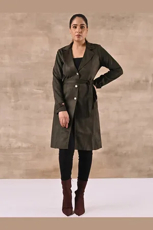 Lakshita Women Wool Single-Breasted Regular Fit Trench Coat