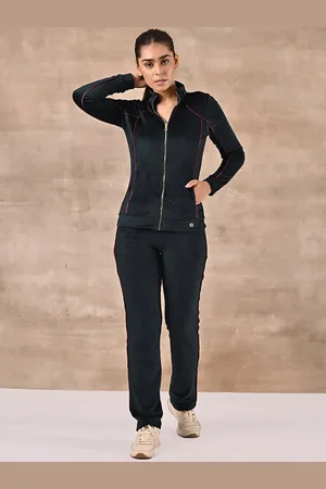 Lakshita Velour Paneled Mock Collar Tracksuits