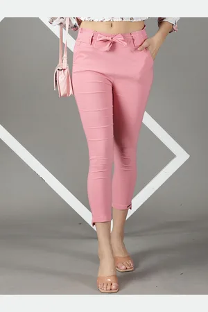 SHOWOFF Women Relaxed Slim Fit High-Rise Cigarette Trousers
