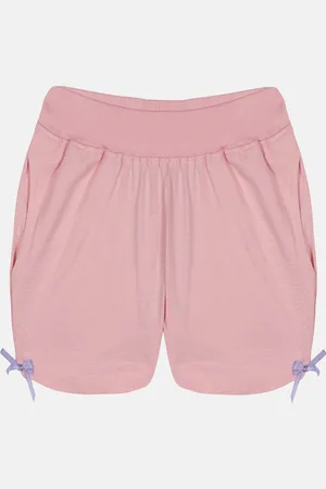 KiddoPanti Girls Pink Sports Shorts