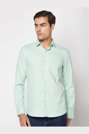 Crimsoune Club Men Slim Fit Micro Ditsy Printed Casual Pure Cotton Shirt