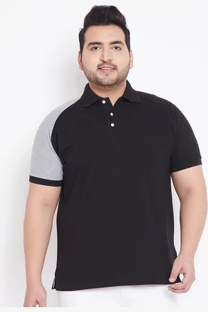 Bigbanana Plus Size Colourblocked Polo Collar Pure Cotton Bio Finish T-shirt