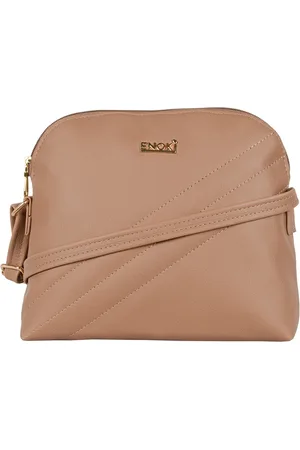 ENOKI Beige Structured Sling Bag with Quilted