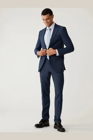 Marks & Spencer INDIGO Shark Men Slim-Fit Single-Breasted Formal Blazer