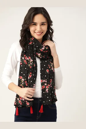 DressBerry Women Black & Red Printed Stole