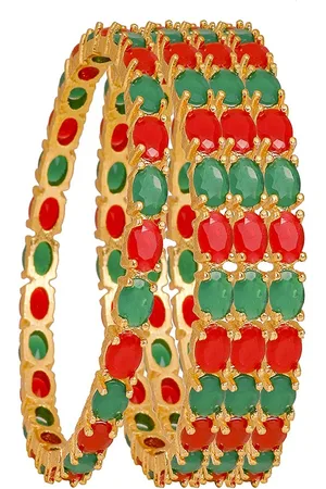 The Pari Set Of 6 Gold-Plated AD-Studded Bangles
