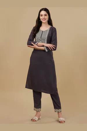 GUFRINA Women Embroidered Thread Work Kurta with Trousers