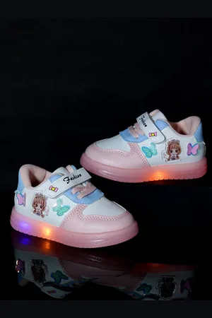 PASSION PETALS Girls Colourblocked LED Lightweight Sneakers