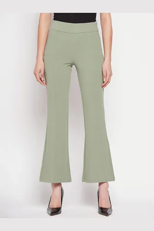 MADAME Women Flat-Front Mid-Rise Bootcut Trouser