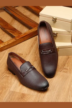 MUTAQINOTI Men Textured Lightweight Horsebit Loafers