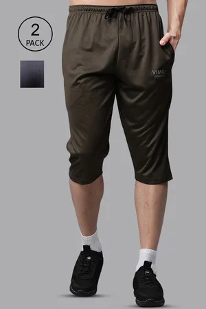 VIMAL JONNEY Men Grey Training or Gym Sports Shorts- Pack of 2
