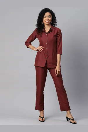 Cottinfab Women Embellished Shirt With Trousers