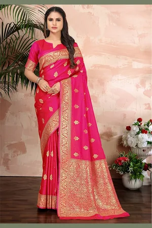MONJOLIKA FASHION Ethnic Motifs Woven Design Zari Banarasi Saree