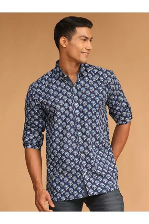 Vastramay Premium Ethnic Motifs Printed Cotton Casual Shirt