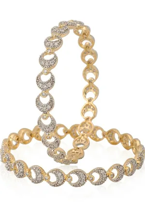 The Pari Set Of 2 Gold-Plated AD-Studded Bangles