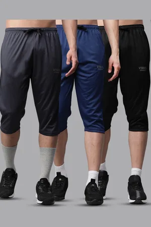 VIMAL JONNEY Men Black and Blue Pack of 3 Training or Gym Sports Shorts