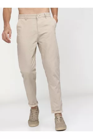 Ketch Men Beige Slim Fit Cotton Chinos