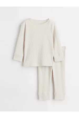 H&M Girls Striped Ribbed Top With Trousers