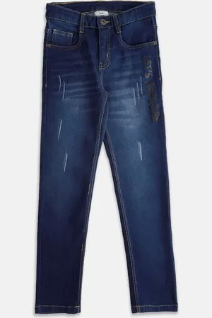 Pantaloons Boys Tapered Fit Low Distress Light Fade Jeans