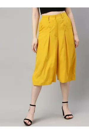Sera Women Flared Pleated Culottes Trousers