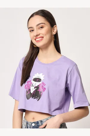 COMICSENSE Anime Printed Jujutsu Kaisen Boxy Cotton Crop Top