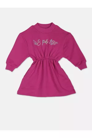 Ralph Lauren Typography Printed Girls A-Line Dress
