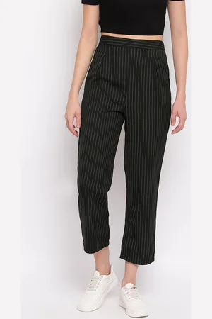 Mayra Women Striped Flat front Regular Fit Trousers