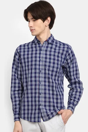 V-Mart Men Blue Tartan Checks Checked Casual Shirt