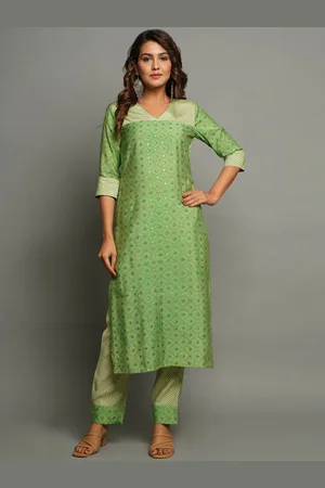 CRAFTED FOR YOU Gotta Patti Detail Printed Kurta with Trousers