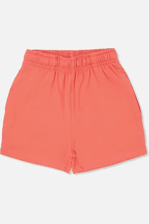 Sweet Dreams Girls Coral Orange Solid Shorts