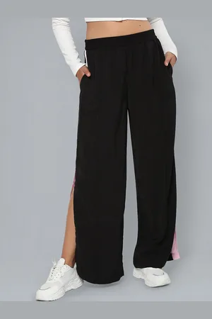Flying Machine Women Contrast Panel Vented Mid Rise Slip On Parallel Trousers
