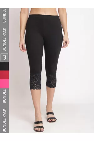 GRACIT Women Pack of 3 Skinny Fit Cotton Lycra Capris