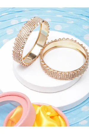CZ American diamond Pink Stone Bangles set | High Rose Gold AD bracelet and  bangles set of four | Indian Bollywood Style Fashion Bangle set