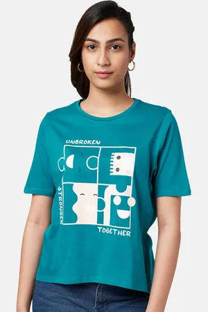 PEOPLE Women Graphic Printed Round Neck Cotton T-shirt