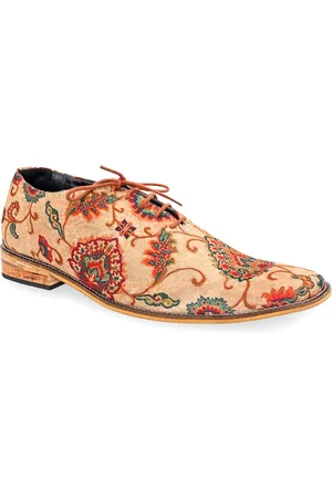 KANVAS Men Printed Round Toe Lace Ups Oxfords