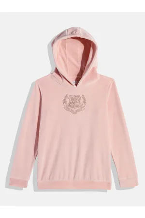 Ralph Lauren Girls Pink Brand Logo Embroidered Hooded Sweatshirt