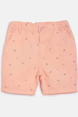 MINI KLUB Boys Pink Printed Regular Fit Regular Shorts