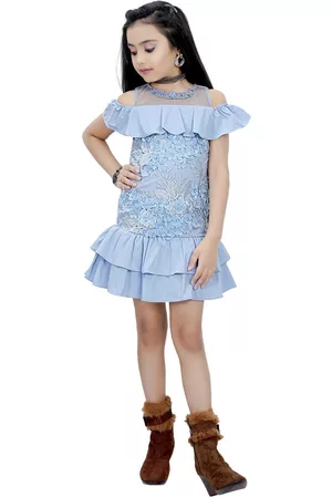 Buy Calin Kids Berry Floral 3/4th Sleeve Dress online