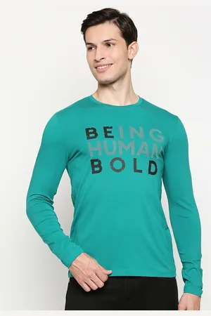 Being Human Typography Printed Long Sleeve Pure Cotton T-shirt