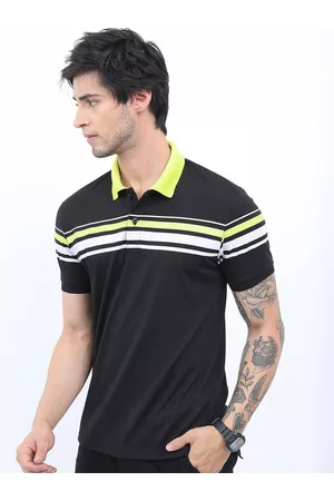 Ketch Men Striped Polo Collar Slim Fit T-shirt