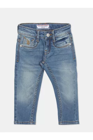 U.S. Polo Assn. Boys Blue Slim Fit Light Fade Jeans