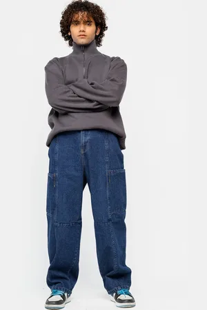 FREAKINS Men Cotton High-Rise Baggy Jeans