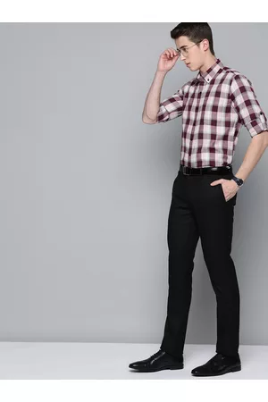 DENNISON Men Smart Slim Fit Tartan Checks Formal Shirt
