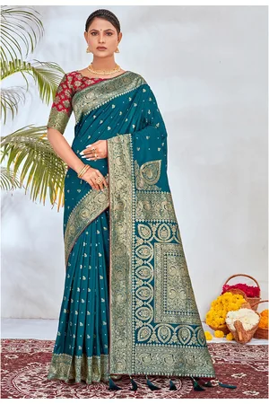 MONJOLIKA FASHION Ethnic Motifs Woven Design Zari Banarasi Saree